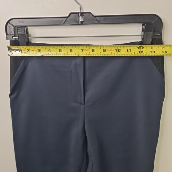 Armani Collezioni Women’s Navy Stretch Trousers with Side Elastic Panel Size 2 - Picture 11 of 12